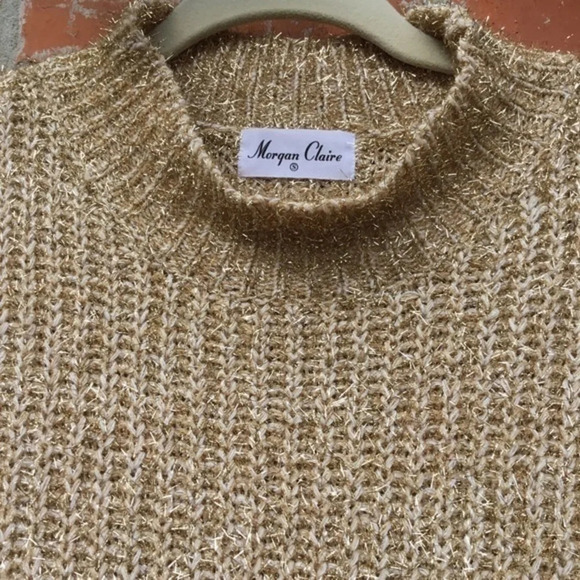 Morgan Claire Women’s Glitter Gold Sweater - Picture 3 of 5